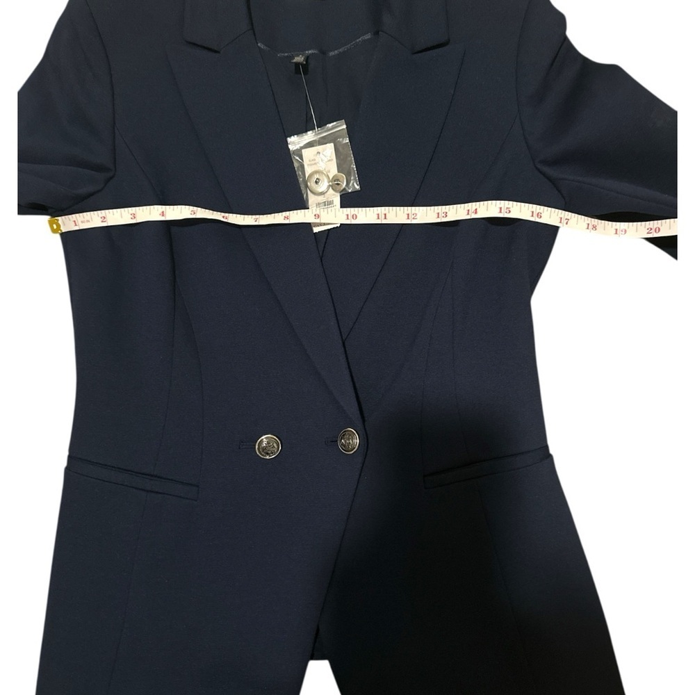 White House Black Market Navy Ponte Blazer Size 2 NWT - Picture 7 of 10